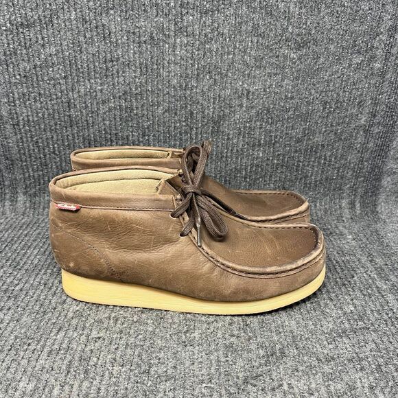 Clarks Stinson Hi Beeswax Wallaby Brown Leather Chukka Boot Moc Toe Mens Size 9